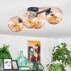 Koyoto Lampa sufitowa, Kula świetlna W kolorze bursztynu, 4-punktowe