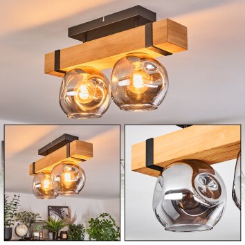 Sernadelo lampa sufitowa, kula świetlna kolory naturalne, czarny, 2-punktowe