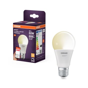 Oświetlenie Osram E27 9 Watt ciepły biały przyciemnione 806 Lumen