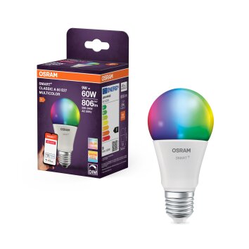 Oświetlenie Osram E27 LED 9 Watt Wielokolorowe (RGB) przyciemnione 806 Lumen