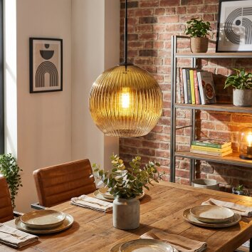 Koyoto lampa wisząca, kula świetlna, lampa wisząca 12 cm złoty, przezroczysty, 1-punktowy