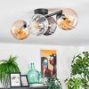 Koyoto lampa sufitowa, kula świetlna bursztynowy, przezroczysty, przydymiony, 4-punktowe