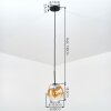 Ripoll lampa wisząca, kula świetlna, lampa wisząca bursztynowy, przezroczysty, 1-punktowy