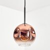 Ripoll lampa wisząca, kula świetlna, lampa wisząca przezroczysty, miedziany, 1-punktowy