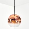 Ripoll lampa wisząca, kula świetlna, lampa wisząca przezroczysty, miedziany, 1-punktowy
