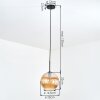 Koyoto lampa wisząca, kula świetlna, lampa wisząca bursztynowy, 1-punktowy
