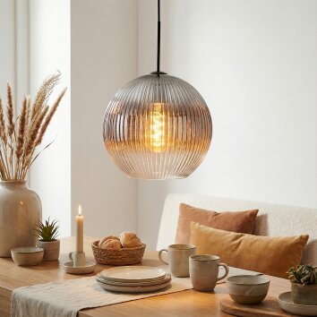 Koyoto lampa wisząca, kula świetlna, lampa wisząca przezroczysty, przydymiony, 1-punktowy