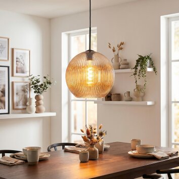 Koyoto lampa wisząca, kula świetlna, lampa wisząca bursztynowy, 1-punktowy