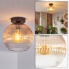 Koyoto lampa sufitowa, kula świetlna 25 cm bursztynowy, przezroczysty, 1-punktowy