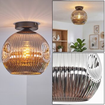 Ripoll lampa sufitowa, kula świetlna chrom, przydymiony, 1-punktowy