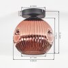 Ripoll lampa sufitowa, kula świetlna miedziany, 1-punktowy