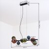 Chehalis lampa wisząca, kula świetlna, lampa wisząca niebeieski, zielony, miedziany, 8-punktowe
