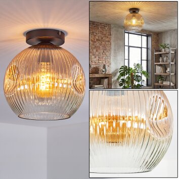 Ripoll lampa sufitowa, kula świetlna bursztynowy, przezroczysty, 1-punktowy