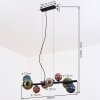 Chehalis lampa wisząca, kula świetlna, lampa wisząca niebeieski, zielony, miedziany, przydymiony, 8-punktowe