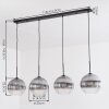 Koyoto lampa wisząca, kula świetlna, lampa wisząca przezroczysty, przydymiony, 4-punktowe