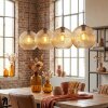 Koyoto Lampa wisząca, Kula świetlna, Lampa wisząca W kolorze bursztynu, 4-punktowe