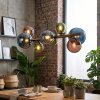 Chehalis lampa wisząca, kula świetlna, lampa wisząca niebeieski, zielony, miedziany, 8-punktowe