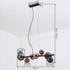 Chehalis lampa wisząca, kula świetlna, lampa wisząca niebeieski, chrom, zielony, miedziany, przydymiony, 8-punktowe