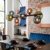 Chehalis lampa wisząca, kula świetlna, lampa wisząca niebeieski, zielony, miedziany, 8-punktowe