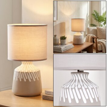 Mirvel Lampa stołowa Szary, Biały, 1-punktowy