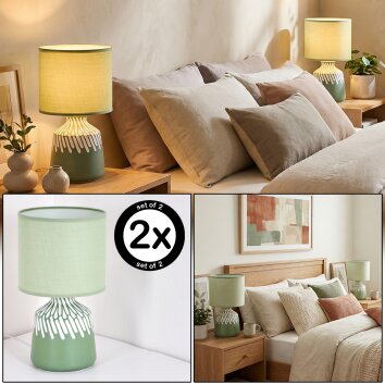 Mirvel Lampa stołowa Zielony, Biały, 1-punktowy