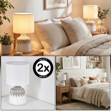 Mirvel Lampa stołowa Szary, Biały, 1-punktowy