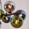 Gastor lampa wisząca, kula świetlna, lampa wisząca niebeieski, chrom, zielony, przydymiony, 8-punktowe