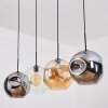 Ripoll lampa wisząca, kula świetlna, lampa wisząca bursztynowy, przezroczysty, przydymiony, 4-punktowe
