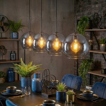 Koyoto lampa wisząca, kula świetlna, lampa wisząca niebeieski, 4-punktowe