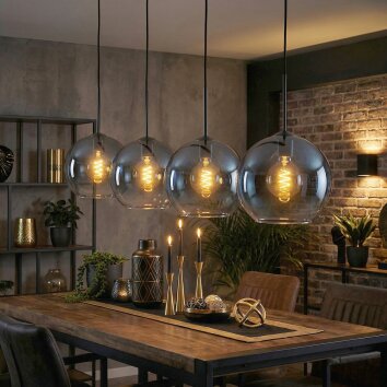 Koyoto lampa wisząca, kula świetlna, lampa wisząca niebeieski, przezroczysty, 4-punktowe