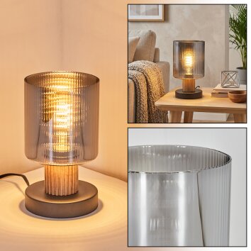 Mador lampa stołowa kolory naturalne, czarny, 1-punktowy