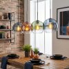 Koyoto lampa wisząca, kula świetlna, lampa wisząca niebeieski, zielony, przezroczysty, miedziany, 4-punktowe
