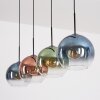 Koyoto lampa wisząca, kula świetlna, lampa wisząca niebeieski, zielony, przezroczysty, miedziany, 4-punktowe