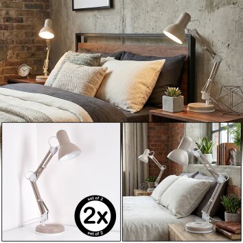 Nurmasuando lampka biurkowa, lampa stołowa LED piaskowy, biały, 1-punktowy