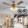 Stelo Lampa sufitowa, lampa z wentylatorem Ecru, Nikiel matowy, Srebrny, 3-punktowe