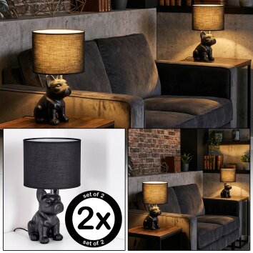 Harol Lampa stołowa Chrom, Czarny, 1-punktowy