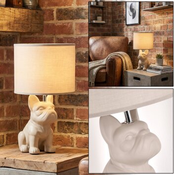 Harol Lampa stołowa Chrom, Kolory piaskowe, 1-punktowy