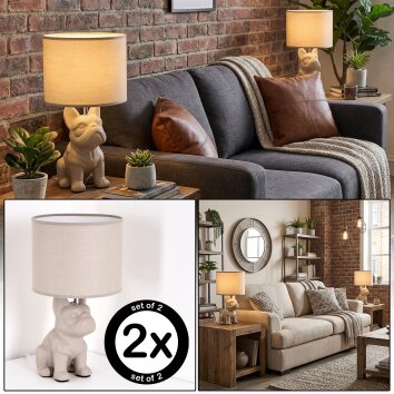 Harol Lampa stołowa Chrom, Kolory piaskowe, 1-punktowy