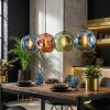 Ripoll lampa wisząca, kula świetlna, lampa wisząca niebeieski, zielony, miedziany, 4-punktowe