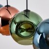 Ripoll lampa wisząca, kula świetlna, lampa wisząca niebeieski, zielony, miedziany, 4-punktowe