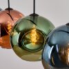 Ripoll lampa wisząca, kula świetlna, lampa wisząca niebeieski, zielony, miedziany, 4-punktowe