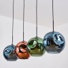 Ripoll lampa wisząca, kula świetlna, lampa wisząca niebeieski, zielony, miedziany, 4-punktowe
