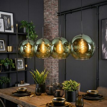 Ripoll lampa wisząca, kula świetlna, lampa wisząca zielony, 4-punktowe