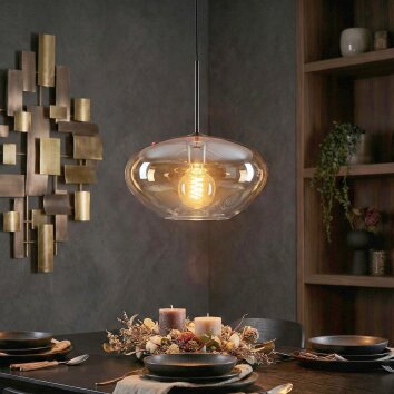 Mertola lampa wisząca, lampa wisząca bursztynowy, przezroczysty, 1-punktowy