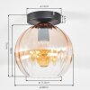 Koyoto lampa sufitowa, kula świetlna 20 cm bursztynowy, przezroczysty, 1-punktowy