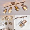Casterk lampa sufitowa, spot sufitowy brązowy, chrom, 4-punktowe