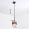 Ripoll lampa wisząca, kula świetlna, lampa wisząca przezroczysty, miedziany, 1-punktowy