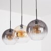 Koyoto lampa wisząca, kula świetlna, lampa wisząca bursztynowy, przezroczysty, przydymiony, 3-punktowe