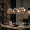 Koyoto lampa wisząca, kula świetlna, lampa wisząca bursztynowy, przezroczysty, 3-punktowe