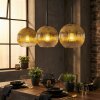 Koyoto lampa wisząca, kula świetlna, lampa wisząca złoty, przezroczysty, 3-punktowe